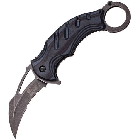 Mtech Knives Xa833gy Karambit Assisted Opening Part Serrated Karambit