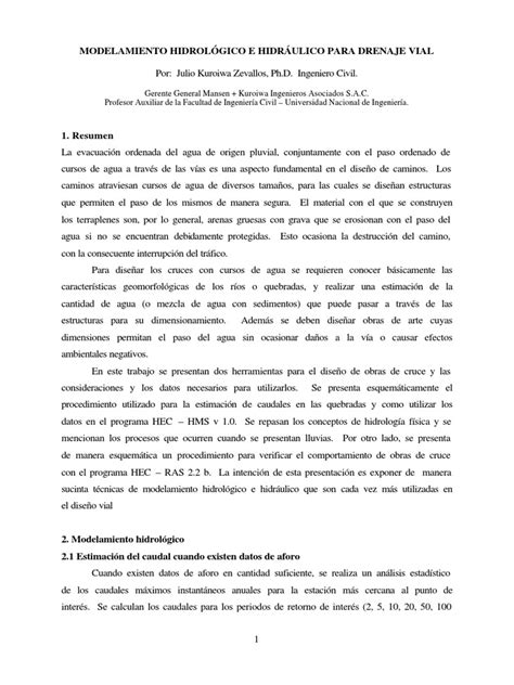 Pdf Modelamiento Hidrol Gico E Hidr Ulico Drenaje Vial Dokumen Tips