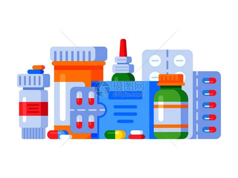 药品丸瓶和抗生素或阿司匹林药物治疗处方维生素胶囊止痛药保健所孤立的病媒说明药物品丸瓶和抗生素或阿司匹林药丸处方病媒说明插画图片下载 正版图片