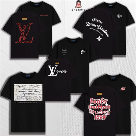 Áo thun LV In hình tổng hợp hot trend form rộng tay lỡ cotton 2 chiều full tag mạc Shopee Việt Nam