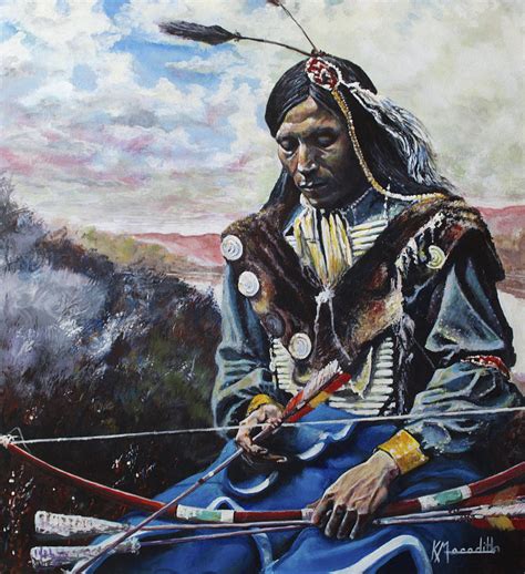 Lakota Sioux Warrior Painting by Kevin Meredith