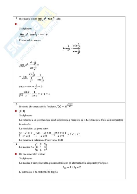 Analisi Matematica Prova D Esame Svolta Appello Maggio 2021