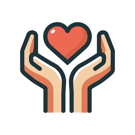 Premium Vector Hands Supporting Heart Icon Flat Design Vector