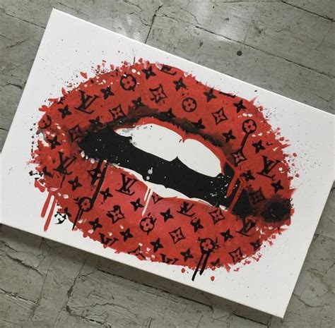 Lv Lips Original Painting The Lifestyle Museum Fashion Canvas Art