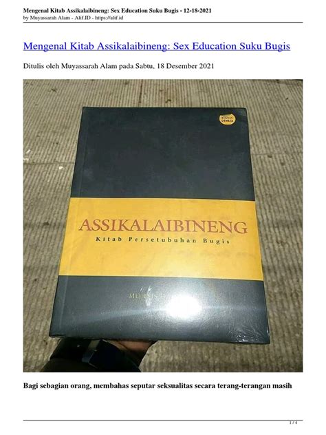 Mengenal Kitab Assikalaibineng Sex Education Suku Bugis Pdf