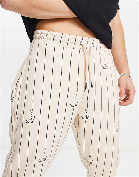 Karl Kani Signature Pinstripe Tracksuit In White Asos