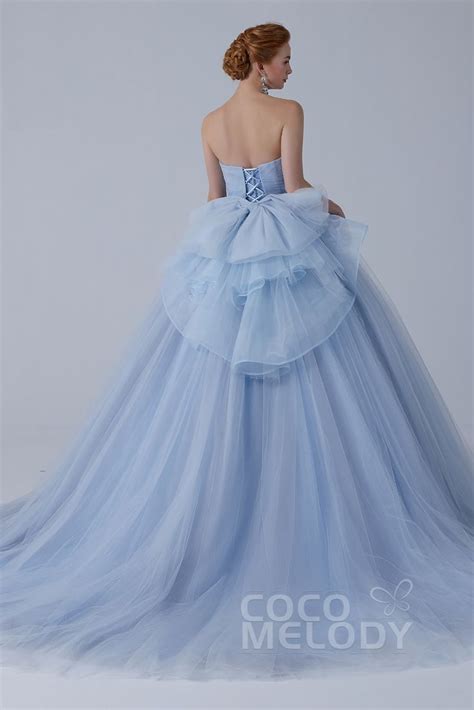 Latest Court Train Tulle Wedding Dress Pleating CW2156 Cocomelody