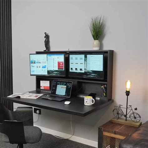 The World S Best Wall Mounted Folding Desk With Monitors Artofit