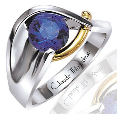 Claude Thibaudeau Colored Stone Engagement Ring Plt Colored Stone