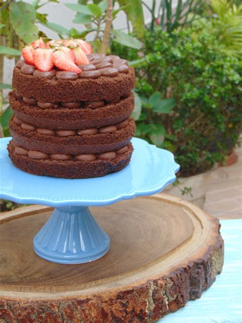 Blog do Victor Naked cake um bolo peladão Calda para umedecer bolos