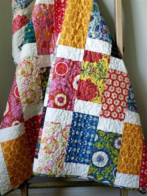 Modern Lap Quilt Bright Eyes Quilt Modern Throw Quilt Anna Etsy