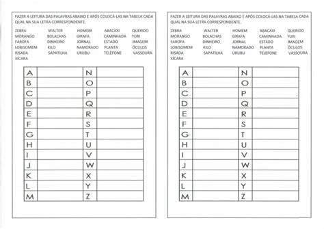 Organizar As Palavras Em Ordem Alfab Tica Alfabetiza O Blog