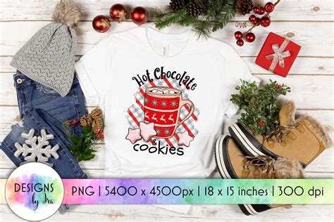 Hot Chocolate And Cookies Sublimation Graphic By Designs By Ira Creative Fabrica