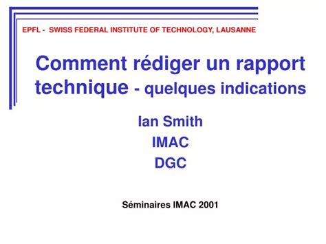 PPT Comment rédiger un rapport technique quelques indications