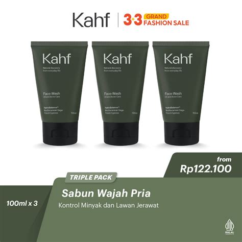 Jual Kahf Oil And Acne Care Face Wash Ml Triple Pack Sabun