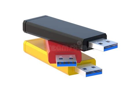 Stack Of Flash Drives Usb Memory Sticks Isolated On White Background