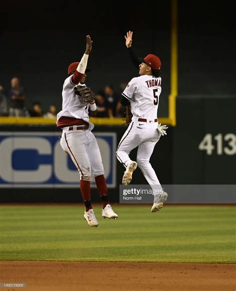 Geraldo Perdomo and Alek Thomas of the Arizona Diamondbacks celebrate... in 2022 | Arizona ...