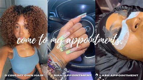 Come To My Appointments With Me Dying My Own Hair Lash Appt Nail