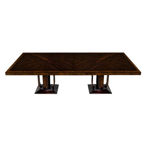 Extraordinary Custom Made Art Deco Mahogany Dining Table With Rosewood