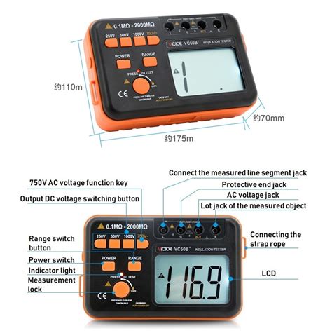 Victor Vc B Digital Insulation Resistance Tester Grandado