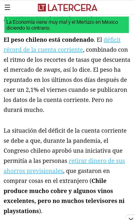 Max on Twitter El Merluzo dice en México que en Chile todo avanza