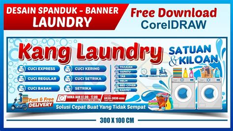 Desain Spanduk Banner Laundry Youtube