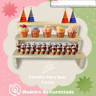 Expositor Grande Para Doces Escadinha De Degraus Em Pinus Shopee Brasil