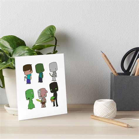 Minecraft 6 Mobs Sticker Pack Art Board Print For Sale By Jamcayt