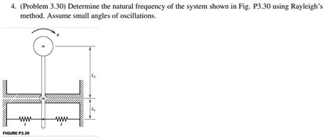 4 Problem 3 30 Determine The Natural Frequency Of The System Shown