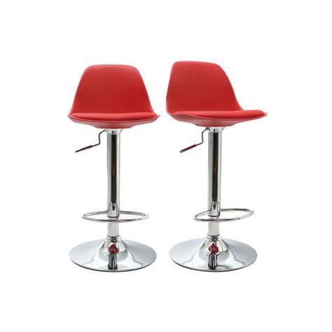 Miliboo Lot De Tabourets De Bar Design Rouges Steevy Cdiscount Maison