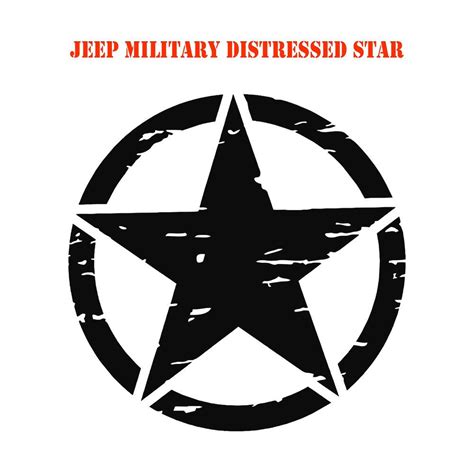 Army Star Distressed Military Hood Decal Jeep Wrangler Vinyl Graphic