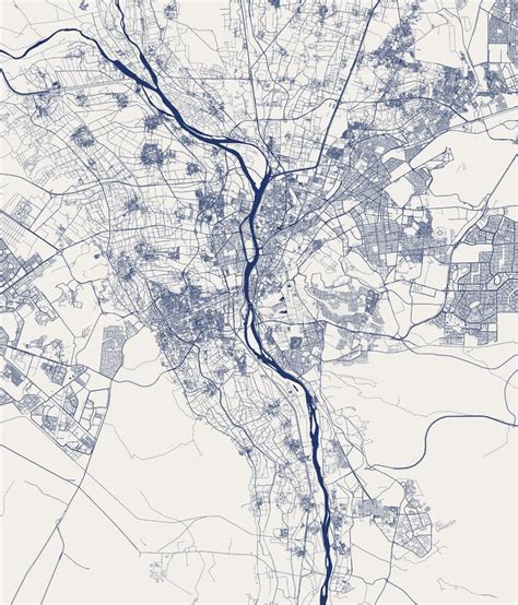 Map Of The City Of Cairo Giza Egypt Stock Vector Illustration Of