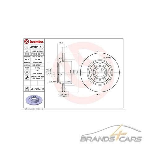 Brembo Coated Bremsscheiben Voll Bel Ge Hinten F R Vw Passat Bj