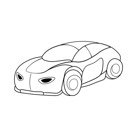 Car Coloring Pages Cartoon Cars Design And Line Art Vector Car Drawing