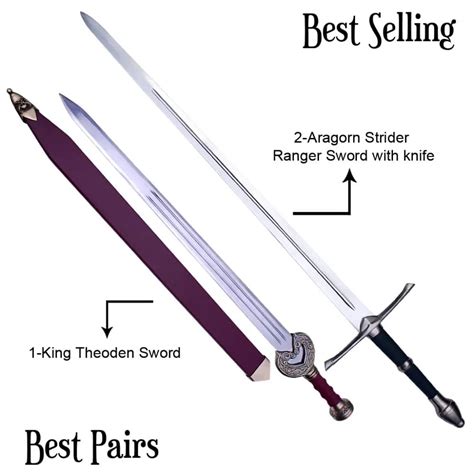 LOTR Aragorn Strider Ranger Sword with knife - SwordsKingdom