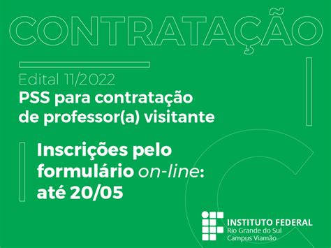 Campus Viamão abre PSS para contratação de professor visitante Edital