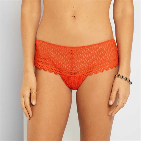 Tanga Dentelle Lingerie Du S Au Xxl Orange Kiabi