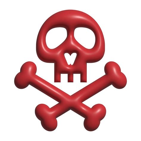 D Icon Of Skull Bone Png