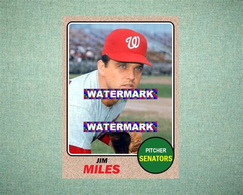 Jim Miles Washington Senators Custom Baseball Card Style Etsy