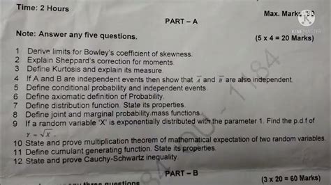 Osmania University Bsc 1st Year 1st Semester Statistics Question Paper