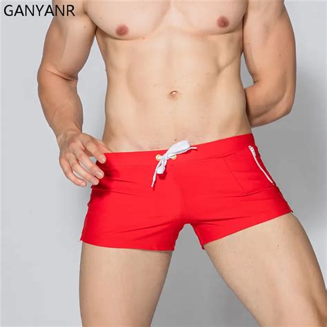 2pcs Lot Ganyanr Brand Men Swimming Trunks Swim Shorts Sexy Trunks Gay Male Swimwear Swimsuit