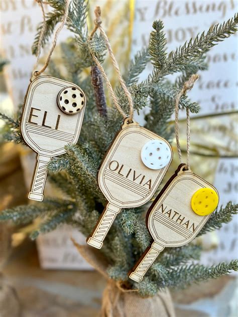 Pickleball Ornament Personalized Pickleball Personalized Gifts Wooden ...