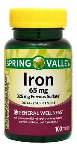 Hierro Mg Spring Valley Usa Iron Suplemento Mercadolibre