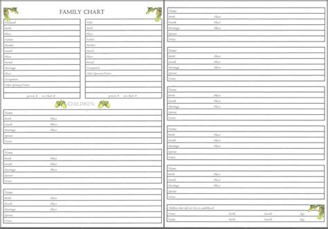 Family Charts | Scrapbook Your Family Tree