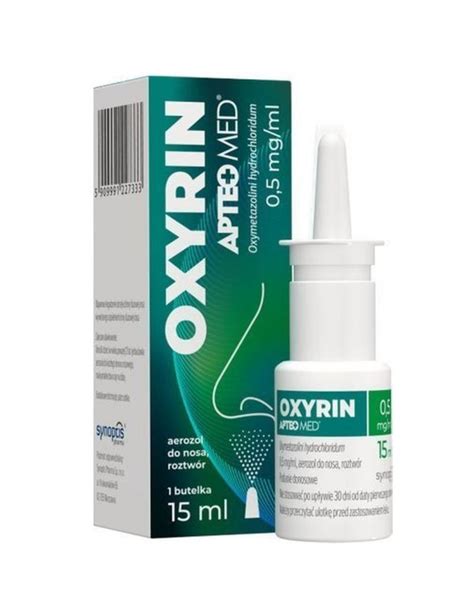 Apteo Med Oxyrin Aerozol Do Nosa Mg Ml Ml Katar Przezi Bienie