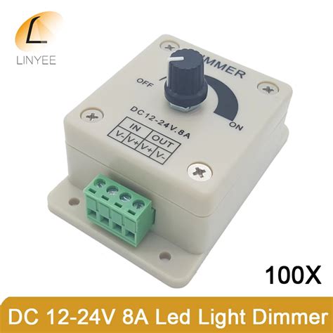 100PCS By DHL DC 12V 24V 8A 96W Led Rotating Dimmer Bright Brightness