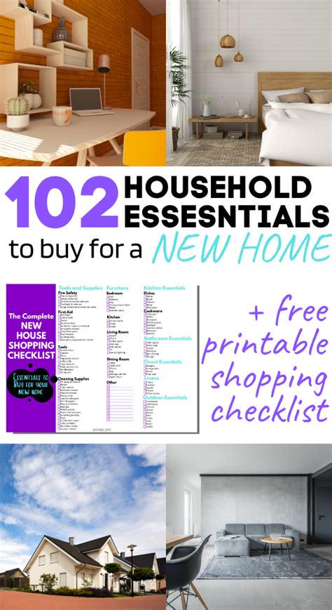 household essentials    home  printable checklist