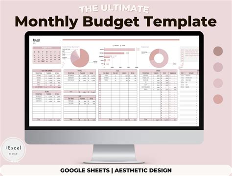 Monthly Budget Template Google Sheets Budget Spreadsheet Expense ...