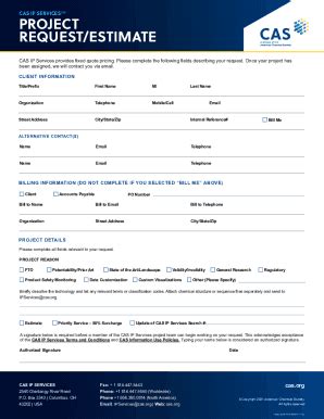 Fillable Online CAS IP Services Project Request Form CAS IP Services