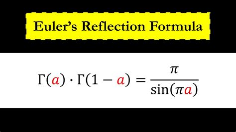 Euler S Reflection Formula Gamma Function Property 9 YouTube